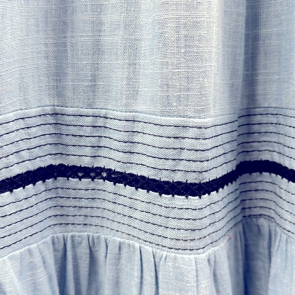 Misa Los Angeles Aurelia Maxi Dress Blue Flowy Tiered Sz XS Cottagecore Preppy - Picture 9 of 11